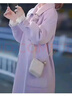 浪莎（LangSha）紫色牛角扣加厚毛呢外套女秋冬2025新款中長(cháng)款小個(gè)子呢子大衣外套 淺紫色(夾棉里布) L 105-115斤 曬單實(shí)拍圖
