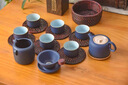 功夫茶具辦公室會(huì )客高檔茶具套裝家用客廳陶瓷泡茶壺蓋碗茶杯禮盒 10頭茶壺禮盒裝【藍砂釉】 曬單實(shí)拍圖