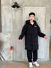 雪中飛（SNOWFLYING）兒童羽絨服男童女童冬季新款御寒加厚中大童長(cháng)款羽絨服黑色150 曬單實(shí)拍圖