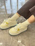 森馬原創(chuàng  )爆改小眾面包鞋女2025秋季新款厚底小魚(yú)輕便板鞋小白鞋女 米色-加絨-【送小魚(yú)】贈送運費險 37 曬單實(shí)拍圖
