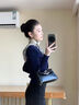 織錦樓秋冬新款桑蠶絲羊毛真絲雙面方巾女送長(cháng)輩媽媽禮物禮盒裝歲歲成歌-灰紫色 曬單實(shí)拍圖
