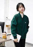 吳衣斯理想4店工作服定制秋冬加絨工裝印logo立領(lǐng)衛衣定做團體開(kāi)衫外套 不加絨立領(lǐng)拉鏈棒球服-墨綠 S 曬單實(shí)拍圖