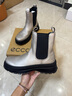 愛(ài)步（ECCO）靴子女 倪妮同款厚底切爾西靴女中筒牛皮靴 蹤跡220753 巖石灰22075302459 38 曬單實(shí)拍圖