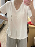 優(yōu)衣庫女裝竹節紗V領(lǐng)T恤/短袖棉白T上衣打底內搭春夏新款483576 00 白色 M /160/84A 曬單實(shí)拍圖