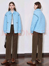 初語(yǔ)多巴胺襯衫羽絨服女2024秋冬新款保暖輕薄舒適時(shí)尚通勤外套 海洋藍 M 曬單實(shí)拍圖