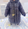 高梵黑金兒童鵝絨服5.0長(cháng)款加厚男女小童精靈帽寶寶保暖羽絨服外套 YT黑色 90 【充絨量 89g】 曬單實(shí)拍圖