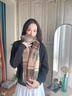 恒源祥美拉德圍巾情侶男女2024新款秋冬季韓版百搭格子學(xué)生圍脖保暖穿搭 卡其色 曬單實(shí)拍圖