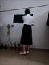 蕉京面試穿搭女生套裝女大學(xué)生職業(yè)教師教資上班族答辯正裝夏季短袖 杏色+半身裙[兩件套] S 曬單實(shí)拍圖