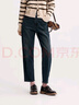 森馬（Semir）森柔|牛仔褲女冬季寬松半松緊腰抓毛長褲遮胯錐形褲103724124007 曬單實拍圖