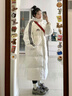 DAVEY MODE棉服女反季羽絨長(cháng)款過(guò)膝加厚韓版寬松大被子保暖棉衣ins冬 白色 加厚 帽子可拆卸 M 建議115-130斤 曬單實(shí)拍圖
