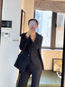 西裝套裝女裝職業(yè)正裝高級感氣質(zhì)通勤秋裝西服外套經(jīng)理總裁工作服 藏青西裝+喇叭褲 M （建議95-105斤） 曬單實(shí)拍圖