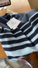 佐丹奴[盧正義明星款]新款復古肩部紐扣圓領(lǐng)條紋針織衫女18354918 曬單實(shí)拍圖