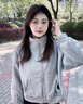 森馬（Semir）短款運動外套女2025春秋新款棒球服休閑顯瘦夾克開衫上衣寬松百搭 淺灰色 M 【100--115斤】 曬單實拍圖