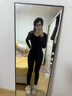 婷美美體保暖內衣女修身顯瘦秋衣秋褲套裝羊毛打底衫薄款內搭 黑均碼 曬單實(shí)拍圖