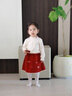 幼歌（YOUGE）嬰幼兒秋季新款親膚柔軟復古半身裙A字裙擺寬松舒適短裙 紅色 100 cm （建議身高90-100） 曬單實(shí)拍圖