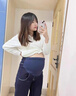 奶油兔孕婦牛仔褲春秋2025新款外穿休閑寬松直筒老爹褲孕早期哈倫托腹褲 丹寧藍 M 【建議110斤以?xún)取?曬單實(shí)拍圖