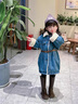 G.DUCKKIDS小黃鴨女童牛仔外套秋冬兒童冬季加絨冬裝女寶寶羊羔絨中長(cháng)款上衣 藍色 120 建議5~6歲【110-120cm】cm 曬單實(shí)拍圖
