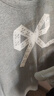 茵曼蕾絲刺繡蝴蝶結T恤2025夏季女裝新款百搭顯瘦圓領(lǐng)短袖上衣 花灰色 L 曬單實(shí)拍圖