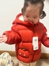 巴拉巴拉童裝兒童羽絨服寶寶女童男童2025冬裝新款嬰兒外套保暖上衣萌趣 紅色小南瓜61003-白鴨絨 100 （充絨量81g 適合2-3歲） 曬單實(shí)拍圖