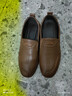 星頭啄木鳥(niǎo)100%牛筋底男鞋新款軟底皮鞋男韓版真皮休閑鞋男百搭豆豆鞋爸爸鞋 XT6855棕色 39 曬單實(shí)拍圖