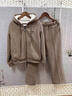 尚夢(mèng)錦運動(dòng)套裝女秋冬2025新款寬松洋氣媽媽加絨加厚連帽衛衣休閑兩件套 8610款卡其(微喇褲口） XL （建議體重106-115斤） 曬單實(shí)拍圖