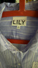 LILY2025秋新款女裝全棉法式豎條紋拼接蕾絲口袋通勤藍(lán)色襯衫外套 401藍(lán)色 L 曬單實(shí)拍圖
