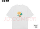 DZZIT地素短袖T恤春秋時(shí)尚通勤白色短袖印花設計感上衣女 漂白色 S 曬單實(shí)拍圖