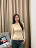 浪莎保暖衣女肌底衣秋衣內搭無(wú)痕隱形薄款美體緊身打底衫女士美膚衣女 曬單實(shí)拍圖