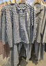 無(wú)印良品（MUJI）[自營(yíng)限定款]無(wú)側縫 雙層紗織睡衣  藏青色格紋 XL 曬單實(shí)拍圖