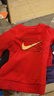 NIKE3BRAND 耐克男女童紅色拜年服衛衣+長(cháng)褲2件套兒童加絨保暖套裝 曬單實(shí)拍圖