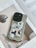 圣圖朗高端翻毛皮皮復古玫瑰花適用iphone15P手機殼新款16promax蘋(píng)果14全包硅膠12奢華13ins風(fēng)防摔保護套 翻毛皮-英文粉色香檳玫瑰  iPhone 16 pro 曬單實(shí)拍圖