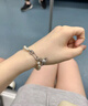 Vivanne Werkend西太后土星別針手鏈女珍珠輕奢手飾送女友情人節禮物女 西太后別針土星珍珠水晶吊飾手鏈-銀色 曬單實(shí)拍圖