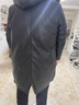 羅蒙（ROMON）品牌高端防寒保暖羽絨服男中長(cháng)款大衣頭層小牛皮可脫卸帽真皮大碼 黑色【小牛皮】 3XL 185 曬單實(shí)拍圖