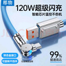 那物Type-C充電線(xiàn)120W超級快充數據線(xiàn)兼容旋轉180度彎頭6A加粗合金USB-C適用華為榮耀vivo小米紅米oppo 【可旋轉1條裝】120W快充|藍色 1.5米 曬單實(shí)拍圖