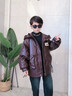G.duck2025新款冬裝中大童外套90白鴨絨加厚男童連帽羽絨服PU皮亮面免洗 咖色 140 cm 曬單實(shí)拍圖