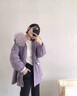 GEBASHAN派克服皮草外套女2025新款冬季獺兔毛內膽可拆卸中長(cháng)款真毛大衣女 紫色 M 建議90-125斤 曬單實(shí)拍圖