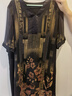 意枕上加肥加大碼女裝夏季新款復(fù)古v領(lǐng)花色中長(zhǎng)款過(guò)膝連衣裙女大碼女裝 圖片色(1239) 2XL (145-170斤) 曬單實(shí)拍圖