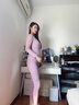 貓人（MiiOW）孕婦保暖內衣套裝孕產(chǎn)婦哺乳衣打底衫秋衣秋褲哺乳期月子服秋冬款 蜜糖粉（1套裝） L 建議體重100-115斤 曬單實(shí)拍圖
