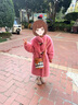 G.duck女童皮毛一體毛毛外套2025新款秋冬小女孩毛呢大衣長(cháng)款加厚中大童 玫紅色 100 曬單實(shí)拍圖