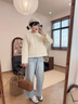 森馬（Semir）棉服女肌理菱格內搭寬松慵懶風(fēng)2025冬季新款抽繩輕薄棉衣百搭 奶白10536 M 曬單實(shí)拍圖