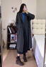 熙世界（sllsky）高原綿羊毛毛呢大衣秋冬高級感新款女裝小個(gè)子長(cháng)款秋裝外套 炭灰色 XL 曬單實(shí)拍圖