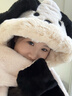 目丸冬季卡通毛絨帽子女冬天毛線(xiàn)帽女保暖三件套可愛(ài)小熊帽子圍巾一體 曬單實(shí)拍圖