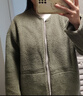 無(wú)印良品（MUJI）女式 長(zhǎng)毛抓絨 大衣 長(zhǎng)袖秋冬款 羊羔絨外套外衣 女裝 BB2QPA4A 淺綠色 M (160/84A) 曬單實(shí)拍圖