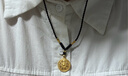 老廟黃金吊墜八寶羅盤(pán)古法金項鏈福字掛墜送長(cháng)輩男女款情侶款 不含鏈 約7.5g 曬單實(shí)拍圖