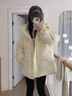 瑪嬌媚（Majiaomei）棉服女短款2025年新款冬季韓系奶fufu甜美可愛(ài)棉衣面包服外套女 淺黃色 M 曬單實(shí)拍圖