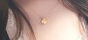 中國(guó)黃金（CHINA GOLD）黃金四葉草項(xiàng)鏈女款足金幸運(yùn)草吊墜鎖骨中秋節(jié)生日禮物送女友老婆 【今/次日達(dá)】四葉草吊墜+S925鏈 約0.75g 曬單實(shí)拍圖
