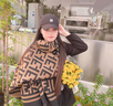恒源祥純羊毛圍巾女秋冬季韓版百搭加厚披肩仿羊絨字母保暖圍脖高檔禮物 迷宮圍巾 曬單實(shí)拍圖