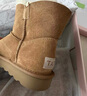 他她（TATA）雪地靴女皮毛一體秋冬新款女靴加絨保暖棉鞋厚底棉靴 黃棕（毛里） 38 曬單實(shí)拍圖