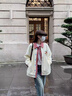 衣品元假兩件刺繡外套女襯衫拼接2025秋冬新款慵懶風(fēng)厚款外套女卡通上衣 米白色 常規 M （80-100斤） 曬單實(shí)拍圖