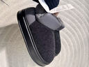 海瀾之家（HLA）高幫保暖全包跟棉拖鞋男士秋冬季新款家居加厚毛絨保暖情侶棉鞋 經(jīng)典黑 40-41 【適合39-40碼腳】 曬單實(shí)拍圖